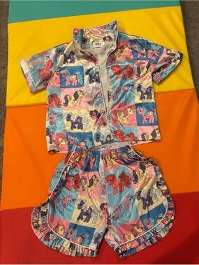 Lola + The Boys Pastel Multi My Little Pony Satin Pajama Top